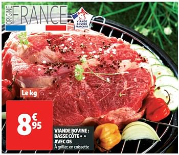 Promotions Viande bovine : basse côte avec os - Produit Maison - Auchan Ronq - Valide de 13/08/2019 à 20/08/2019 chez Auchan Ronq