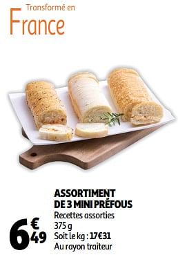 Promoties Assortiment de 3 mini préfous - Huismerk - Auchan - Geldig van 13/08/2019 tot 20/08/2019 bij Auchan