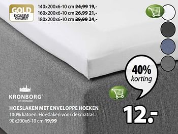Promoties Hoeslaken met enveloppe hoeken - Kronborg - Geldig van 12/08/2019 tot 25/08/2019 bij Jysk