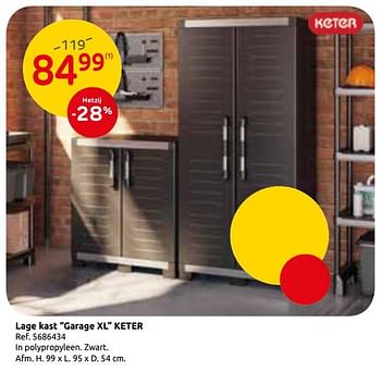 Promoties Lage kast garage xl keter - Keter - Geldig van 21/08/2019 tot 02/09/2019 bij Brico