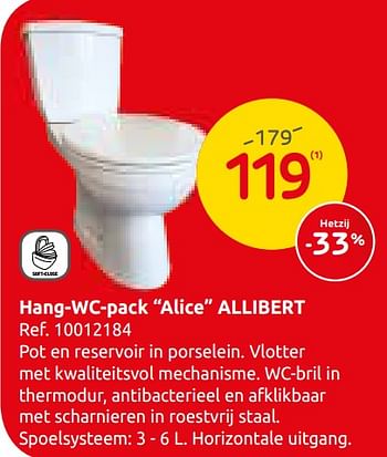 Promoties Hang-wc-pack alice allibert - Allibert - Geldig van 21/08/2019 tot 02/09/2019 bij Brico