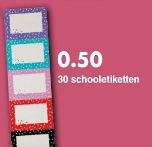 Promoties 30 schooletiketten - Huismerk - Wibra - Geldig van 12/08/2019 tot 24/08/2019 bij Wibra