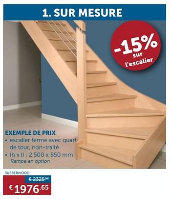 Promotions Escaliers rubberwood - Produit maison - Zelfbouwmarkt - Valide de 20/08/2019 à 23/09/2019 chez Zelfbouwmarkt