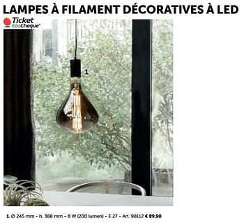 Promotions Lampes à filament décoratives à led - Produit maison - Zelfbouwmarkt - Valide de 20/08/2019 à 23/09/2019 chez Zelfbouwmarkt