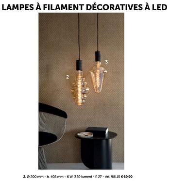 Promotions Lampes à filament décoratives à led - Produit maison - Zelfbouwmarkt - Valide de 20/08/2019 à 23/09/2019 chez Zelfbouwmarkt