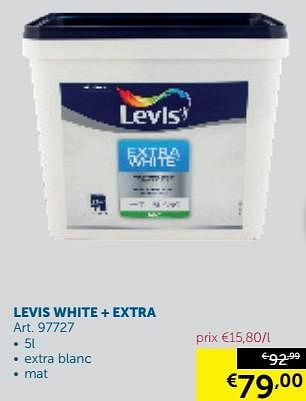 Promotions Levis white + extra - Levis - Valide de 20/08/2019 à 23/09/2019 chez Zelfbouwmarkt