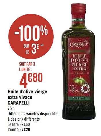 Promoties Huile d`olive vierge extra vivace carapelli - Carapelli - Geldig van 13/08/2019 tot 25/08/2019 bij Super Casino