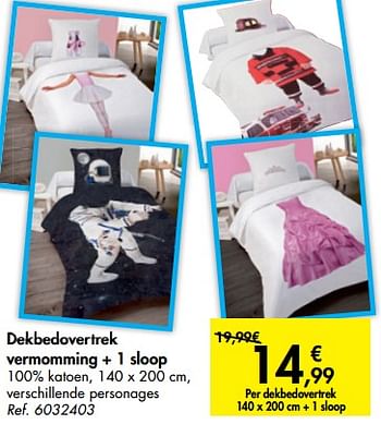 Promoties Dekbedovertrek vermomming + 1 sloop - Huismerk - Carrefour  - Geldig van 07/08/2019 tot 19/08/2019 bij Carrefour