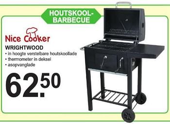 Promoties Houtskoolbarbecue wrightwood - Nice Cooker - Geldig van 29/07/2019 tot 17/08/2019 bij Van Cranenbroek