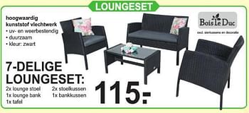 Promoties Loungeset 7-delige loungeset - Bois le Duc - Geldig van 29/07/2019 tot 17/08/2019 bij Van Cranenbroek