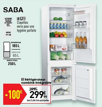 Promoties Saba réfrigérateur combiné intégrable - Saba - Geldig van 06/08/2019 tot 26/08/2019 bij Conforama