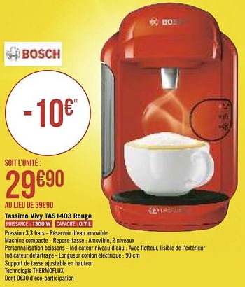 Promotions Bosch tassimo vivy tas1403 rouge - Bosch - Valide de 13/08/2019 à 25/08/2019 chez Géant Casino