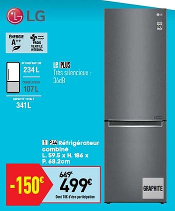 Promoties Lg réfrigérateur combiné - LG - Geldig van 06/08/2019 tot 26/08/2019 bij Conforama