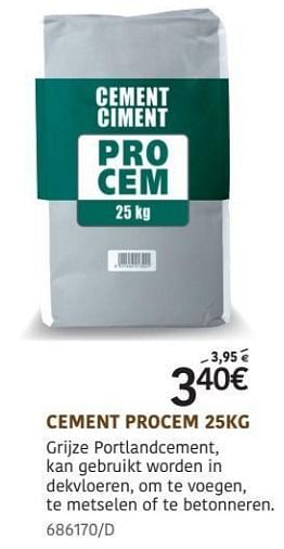 Promoties Procem cement - Coeck - Geldig van 11/07/2019 tot 18/08/2019 bij HandyHome