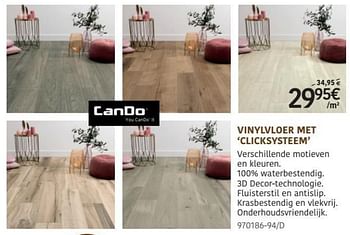Promoties Vinylvloer met clicksysteem - CanDo - Geldig van 11/07/2019 tot 18/08/2019 bij HandyHome