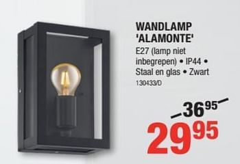 Promoties Wandlamp alamonte e27 - Eglo - Geldig van 01/08/2019 tot 18/08/2019 bij HandyHome