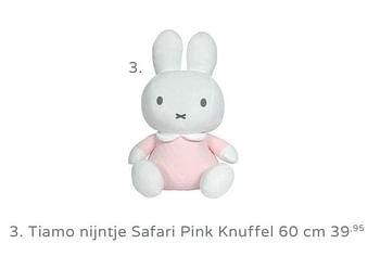 Promoties Tiamo nijntje safari pink knuffel - Nijntje - Geldig van 11/08/2019 tot 17/08/2019 bij Baby & Tiener Megastore
