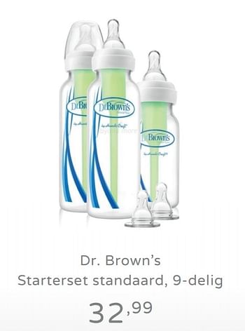 Promoties Dr. brown`s starterset standaard - DrBrown's - Geldig van 11/08/2019 tot 17/08/2019 bij Baby & Tiener Megastore