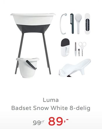 Promotions Luma badset snow white 8-delig - Luma Babycare - Valide de 11/08/2019 à 17/08/2019 chez Baby & Tiener Megastore