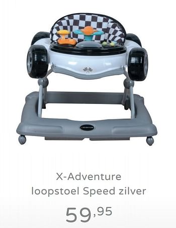 Promoties X-adventure loopstoel speed zilver - Xadventure - Geldig van 11/08/2019 tot 17/08/2019 bij Baby & Tiener Megastore