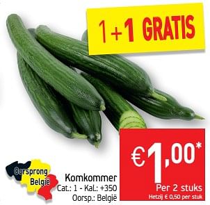Promotions Komkommer - Produit maison - Intermarche - Valide de 13/08/2019 à 18/08/2019 chez Intermarche