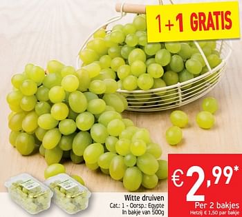Promoties Witte druiven - Huismerk - Intermarche - Geldig van 13/08/2019 tot 18/08/2019 bij Intermarche