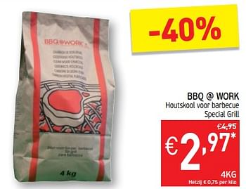 Promoties Bbq @ work houtskool voor barbecue special grill - Huismerk - Intermarche - Geldig van 13/08/2019 tot 18/08/2019 bij Intermarche