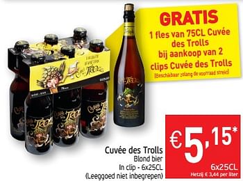Promoties Cuvée des trolls blond bier - Cuvée des Trolls - Geldig van 13/08/2019 tot 18/08/2019 bij Intermarche