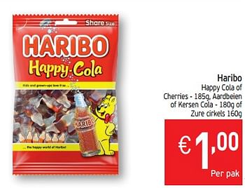 Promoties Haribo happy cola of cherries - Haribo - Geldig van 13/08/2019 tot 18/08/2019 bij Intermarche