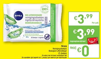 Promoties Nivea reinigingsdoekjes biologisch afbreekbaar - Nivea - Geldig van 13/08/2019 tot 18/08/2019 bij Intermarche