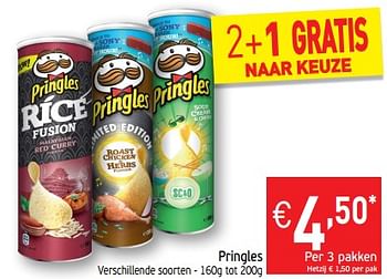 Promoties Pringles verschillende soorten - Pringles - Geldig van 13/08/2019 tot 18/08/2019 bij Intermarche