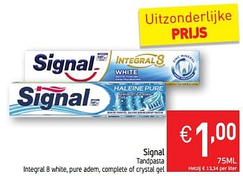 Promoties Signal tandpasta - Signal - Geldig van 13/08/2019 tot 18/08/2019 bij Intermarche
