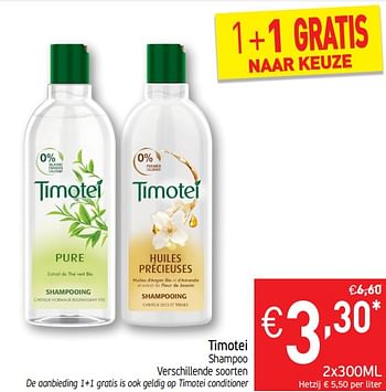 Promoties Timotei shampoo - Timotei - Geldig van 13/08/2019 tot 18/08/2019 bij Intermarche