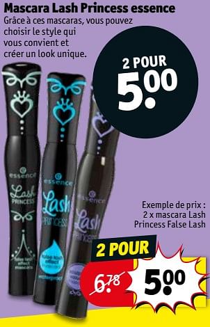 Promotions Mascara lash princess essence - Essence - Valide de 13/08/2019 à 18/08/2019 chez Kruidvat