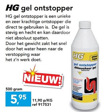 Promoties Hg gel ontstopper - HG - Geldig van 14/08/2019 tot 25/08/2019 bij Hubo