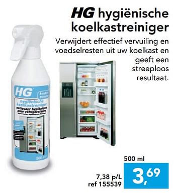 Promoties Hg hygiënische koelkast reiniger - HG - Geldig van 14/08/2019 tot 25/08/2019 bij Hubo