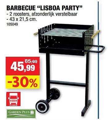 Promoties Barbecue lisboa party - Garden Plus  - Geldig van 14/08/2019 tot 25/08/2019 bij Hubo