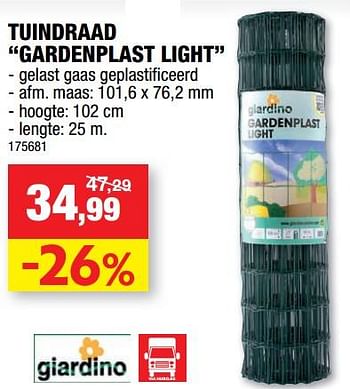 Promotions Tuindraad gardenplast light - Giardino - Valide de 14/08/2019 à 25/08/2019 chez Hubo