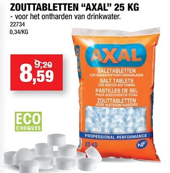 Promotions Zouttabletten axal - Axal - Valide de 14/08/2019 à 25/08/2019 chez Hubo
