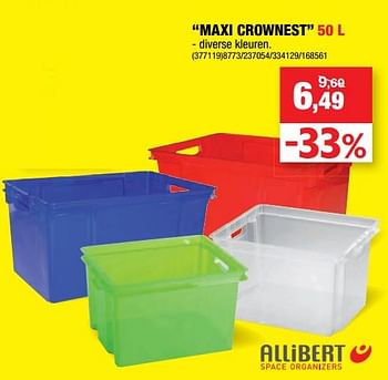 Promoties Maxi crownest opbergbak - Allibert - Geldig van 14/08/2019 tot 25/08/2019 bij Hubo