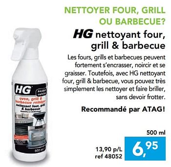 Promotions Hg nettoyant four, grill + barbecue - HG - Valide de 14/08/2019 à 25/08/2019 chez Hubo