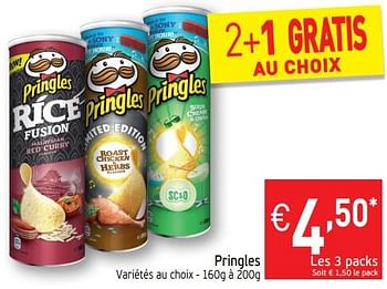 Promotions Pringles variétés au choix - Pringles - Valide de 13/08/2019 à 18/08/2019 chez Intermarche