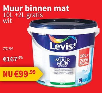 Promoties Muur binnen mat - Levis - Geldig van 15/08/2019 tot 28/08/2019 bij Cevo Market
