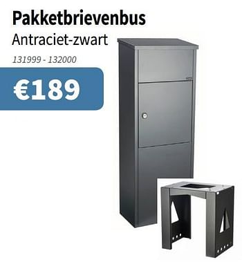 Promoties Pakketbrievenbus antraciet-zwart - Huismerk - Cevo - Geldig van 15/08/2019 tot 28/08/2019 bij Cevo Market