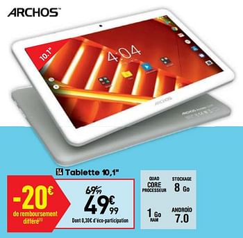 Promotions Archos tablette 10,1 - Archos - Valide de 06/08/2019 à 26/08/2019 chez Conforama