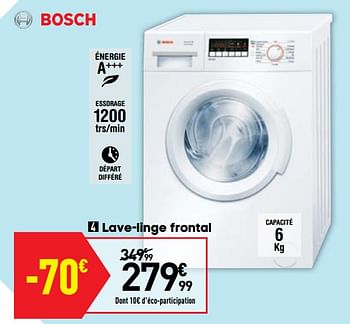 Promoties Bosch lave-linge frontal - Bosch - Geldig van 06/08/2019 tot 26/08/2019 bij Conforama