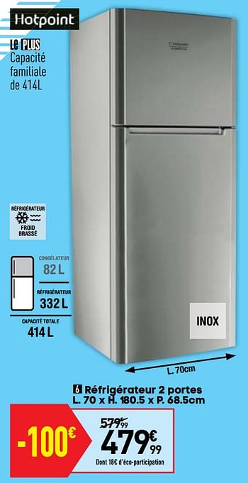 Promotions Hotpoint réfrigérateur 2 portes - Hotpoint - Valide de 06/08/2019 à 26/08/2019 chez Conforama