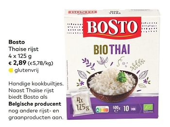 Promoties Bosto thaise rijst - Bosto - Geldig van 07/08/2019 tot 03/09/2019 bij Bioplanet