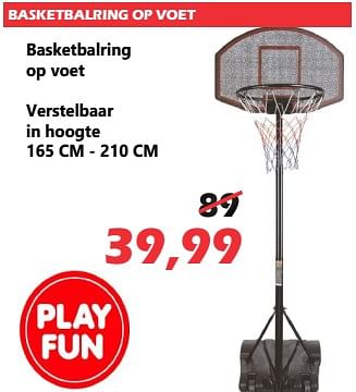 Elektronisch spannend warm Play Fun Basketbalring op voet verstelbaar in hoogte - Promotie bij Itek