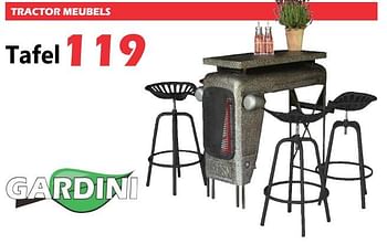 Promoties Tractor meubels tafel - Gardini - Geldig van 09/08/2019 tot 01/09/2019 bij Itek